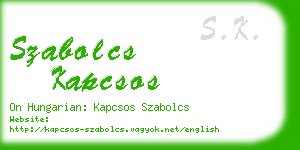 szabolcs kapcsos business card